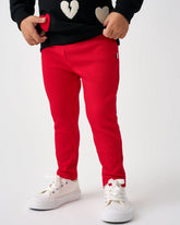 Candy Red Ribbed Legging