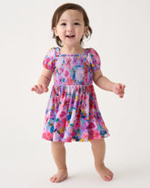 Sweet Sprigs Puff Sleeve Smocked Dress with Bloomer