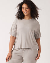 Dove Gray Women's Ribbed Boxy Tee