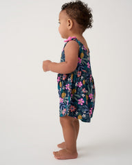 Tropical Garden Baby Bow Strap Romper