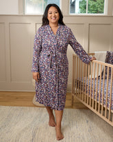 Midnight Petals Women's Robe