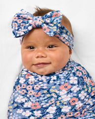 Petite Petals Swaddle & Luxe Bow Headband Set
