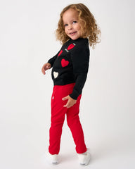 Candy Red Ribbed Legging