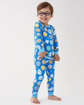 Blue Cookies & Milk Two-Piece Pajama Set