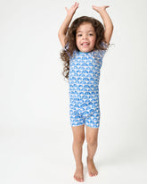 Blue Rainbows Two-Piece Short Sleeve & Shorts Pajama Set