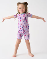 Spidey & His Amazing Friends Purple Tiny Webs Two-Piece Short Sleeve & Shorts Pajama Set