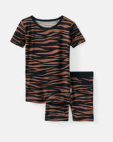 Wild Stripes Two-Piece Short Sleeve & Shorts Pajama Set
