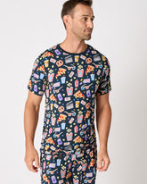 Movie Marathon Men's Short Sleeve Pajama Top