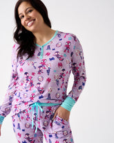 Spidey & His Amazing Friends Purple Tiny Webs Women's Long Sleeve Pajama Top