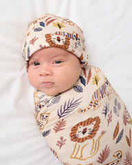 Savanna Friends Swaddle & Beanie Set