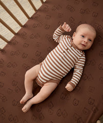 Teddy Tracks Fitted Crib Sheet