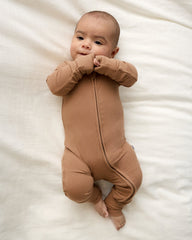 Chestnut Brown Ribbed Zippy