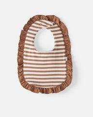 Chestnut Brown Stripe Ruffle Bib