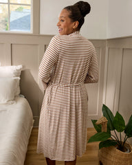 Chestnut Brown Stripe Women's Robe