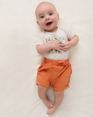 Orange Haze Cuffed Baby Shorts
