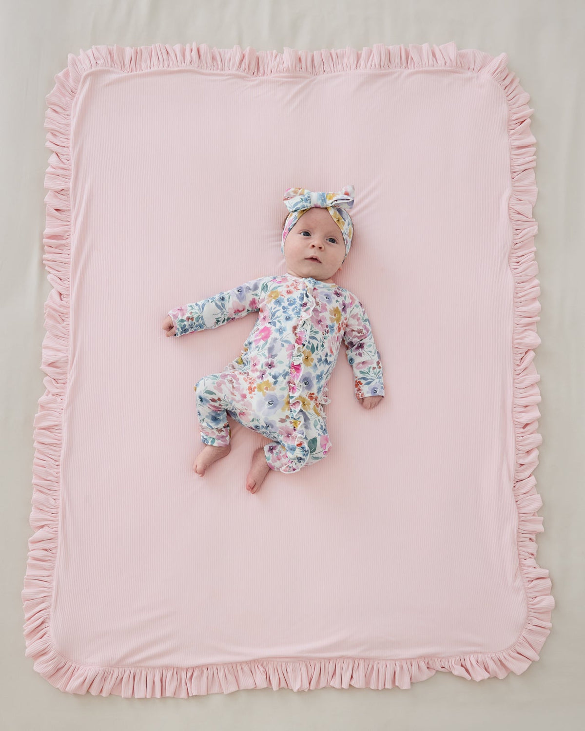 Prima Pink Ribbed Ruffle Mini Cloud Blanket®