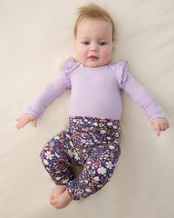Midnight Petals Fold Over Legging