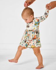 Mini Builders Skater Dress with Bodysuit