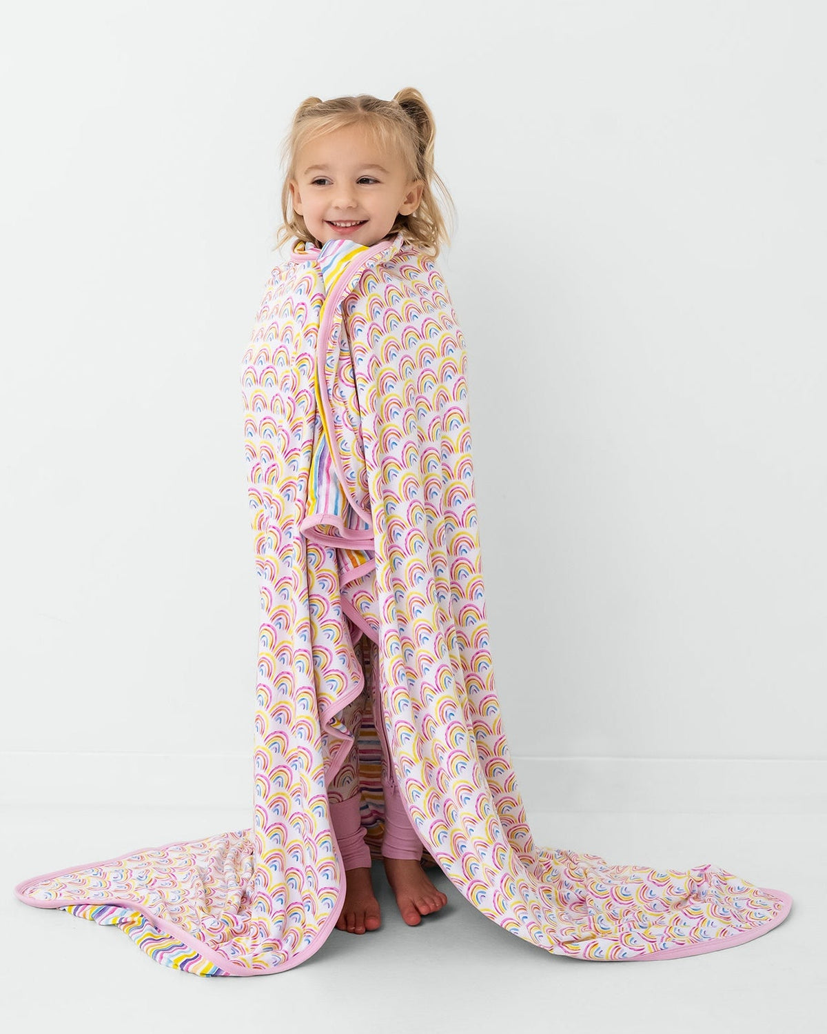 Pastel Rainbows & Sunrise Stripes Large Cloud Blanket®