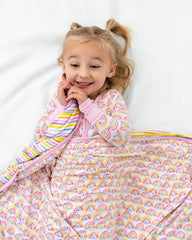 Pastel Rainbows & Sunrise Stripes Large Cloud Blanket®