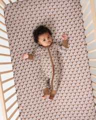 Rust Rainbows Fitted Crib Sheet