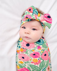 Secret Garden Swaddle & Luxe Bow Headband Set