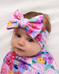 Sweet Sprigs Swaddle & Luxe Bow Headband Set