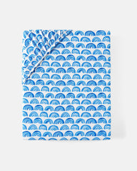 Blue Rainbows Fitted Crib Sheet
