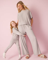 Dove Gray Women's Ribbed Boxy Tee