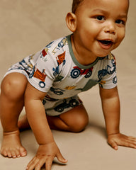 Tractor Tales Pocket Shorty Romper