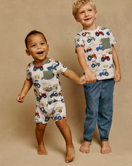Tractor Tales Pocket Shorty Romper